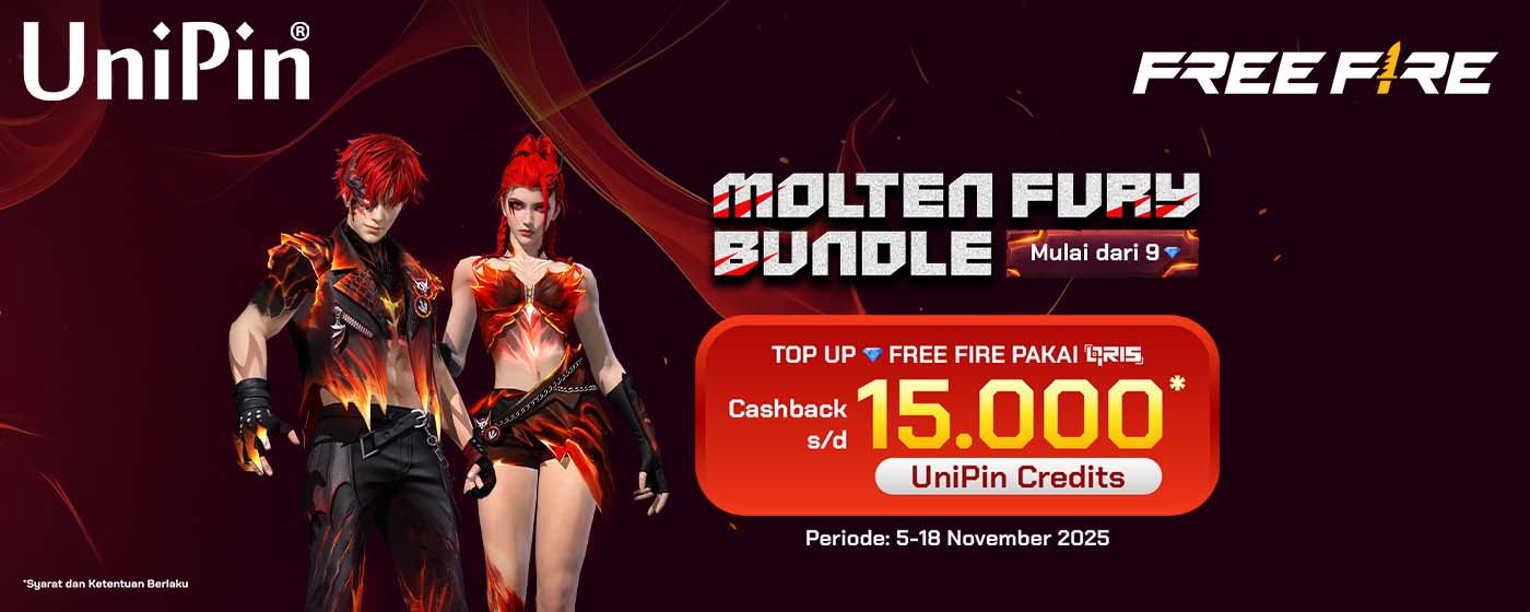 Top Up Free Fire Pakai QRIS dan Dapatkan Cashback hingga 15.000 UniPin Credits!